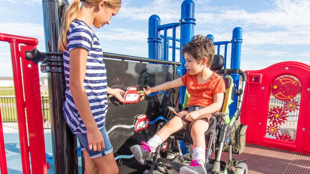 children with disabilities playing